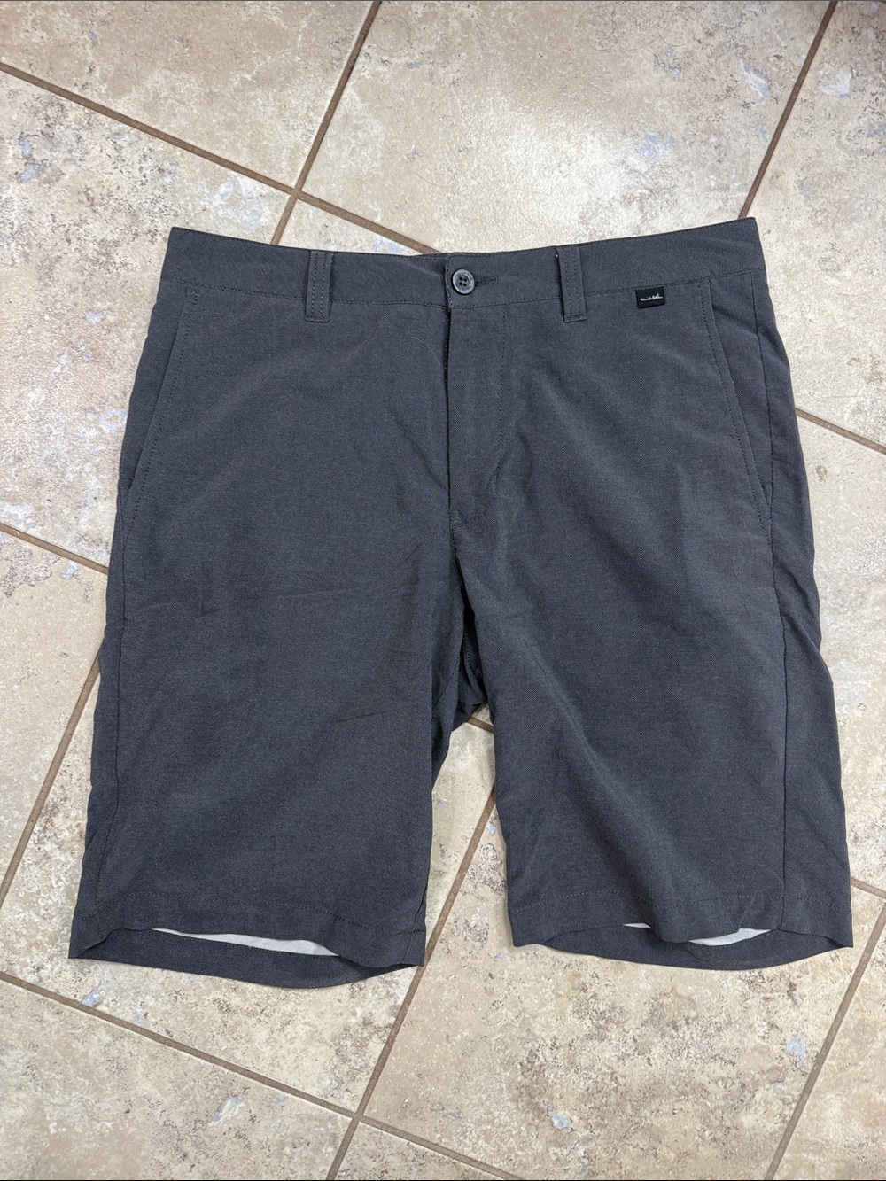 Travis Mathew Charcoal Flat Front Performance Shorts